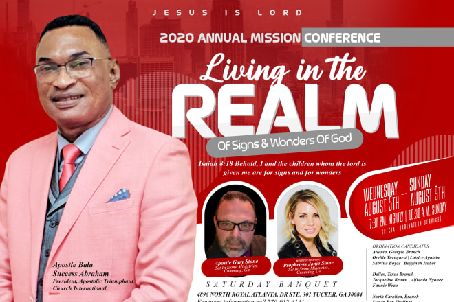 I will create an artistic church event flyer, online zoom design