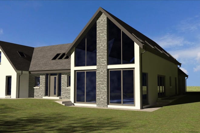 I will create and render a 3d model of a house or extension