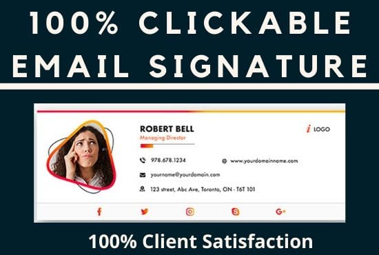 I will create clickable html email signature or gmail signatures