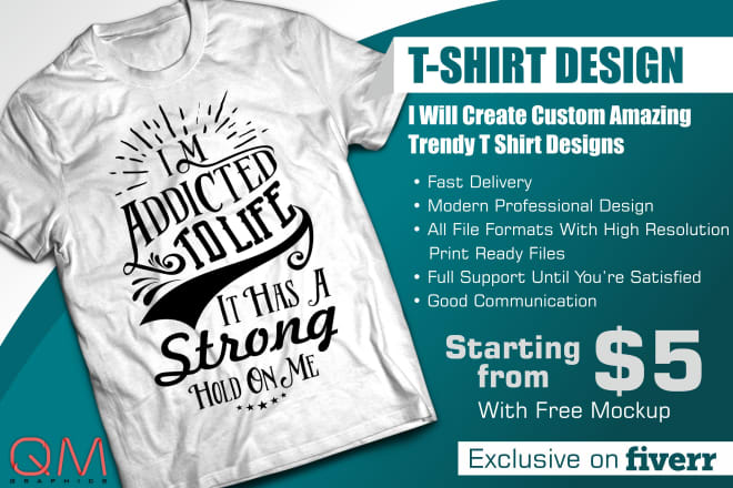 I will create custom amazing trendy t shirt designs