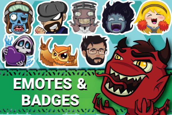 I will create custom emotes and badges for your twitch channel