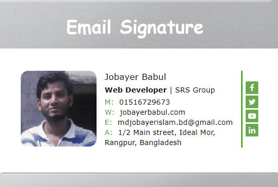 I will create HTML email signature