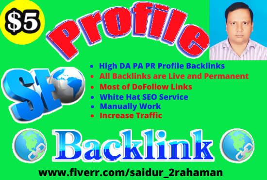 I will create profile backlinks to 350 high da pa sites for website ranking