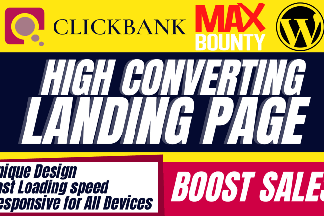 I will create wordpress landing page for clickbank or maxbounty
