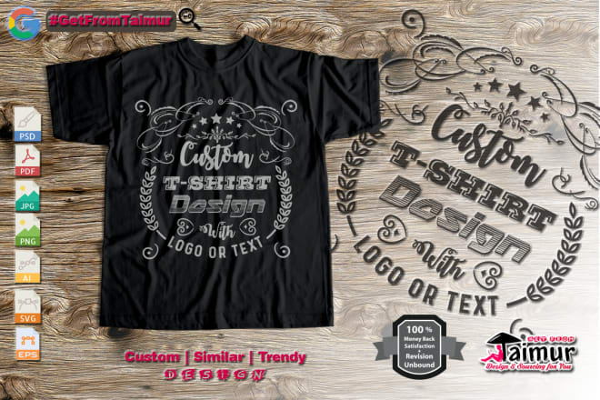 I will customize your tshirt with typography logo design
