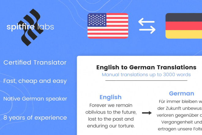 I will deliver a perfect translation from english to german and vice versa