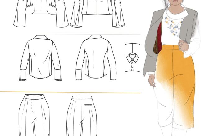 I will deliver you professional fashion cads flat drawings and tech pack