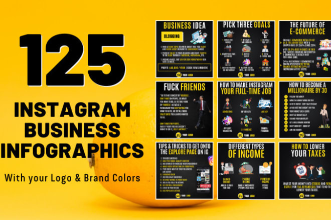 I will design 125 business infographics for instagram