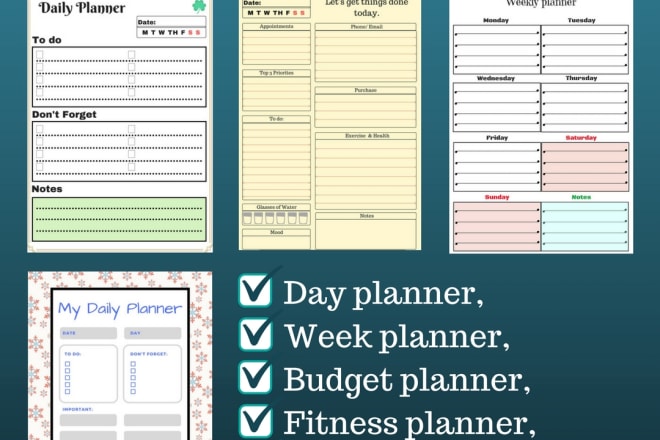 I will design a personalised planner
