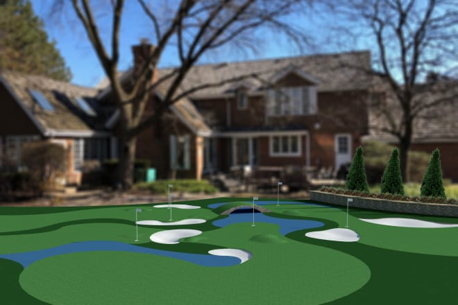 I will design custom mini golf course with landscape