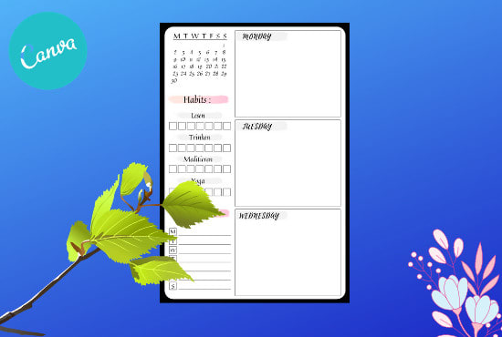 I will design custom planner, calendar, journal, in canva