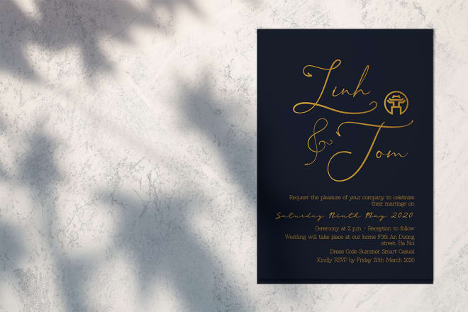 I will design fully personalized wedding invitations and more