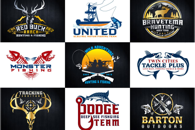 I will design hunting fishing outdoor and adventure logo