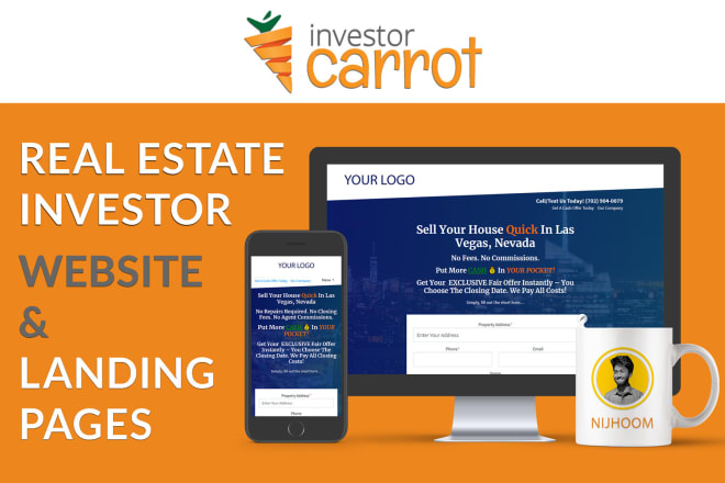 I will design investor carrot oncarrot real estate website landing page