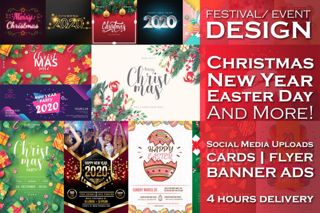I will design invitation card for christmas, new year, festivals