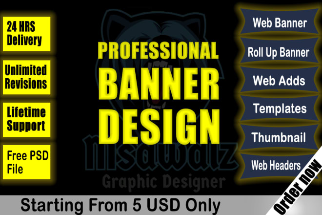 I will design professional banners, advertisements, templates and sliders