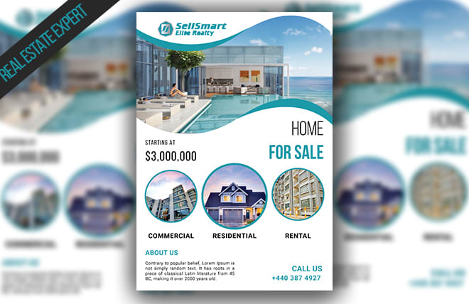 I will design professional real estate flyer, brochure and banner
