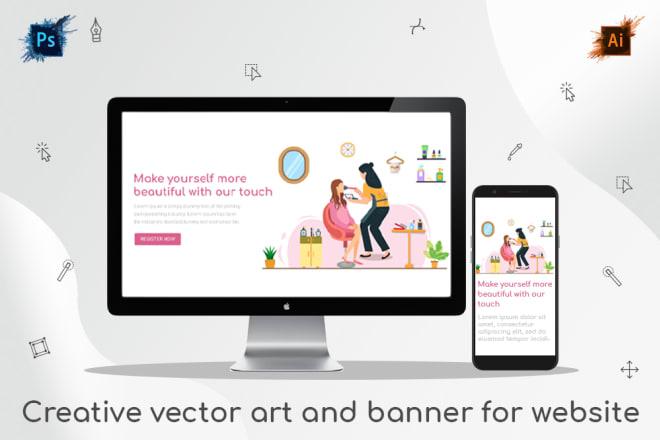 I will design professional web graphic and illustration