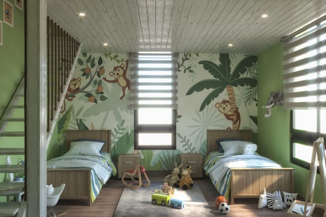 I will design your kids bedroom and render it in high quailty