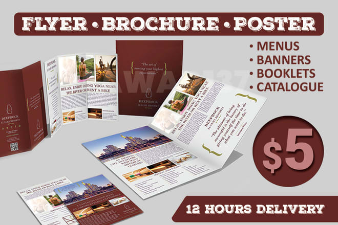 I will do graphic design flyer poster brochure booklet menu