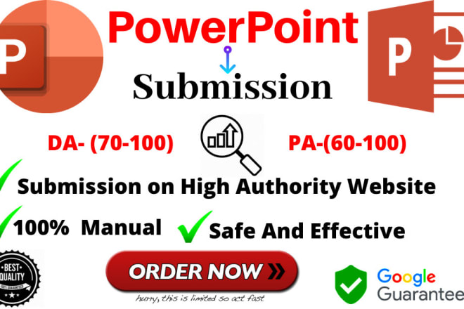 I will do powerpoint submission link building SEO service for google top ranking
