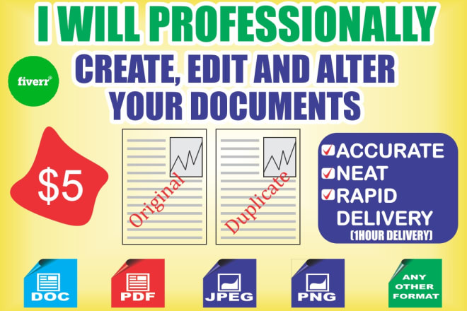 I will edit or remake all documents and images