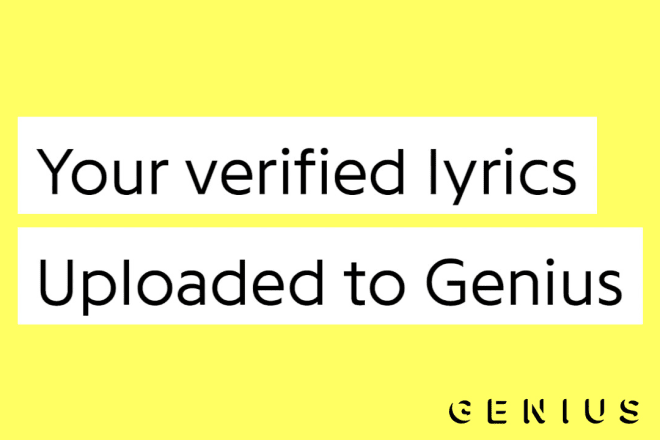 I will get your verified lyrics on genius with professional formatting