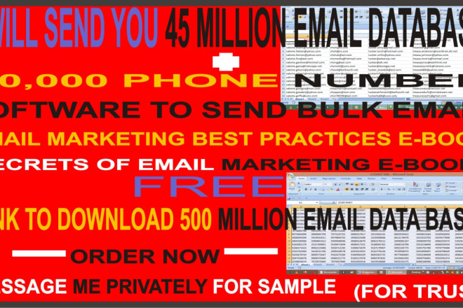 I will give you 45 million email list