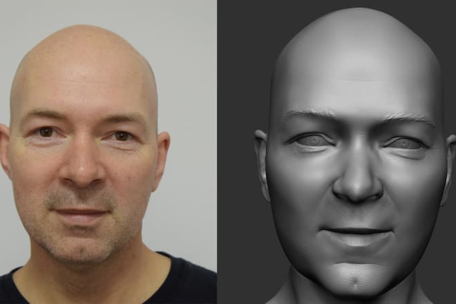I will make an alike hyper realistic 3d head sculpt