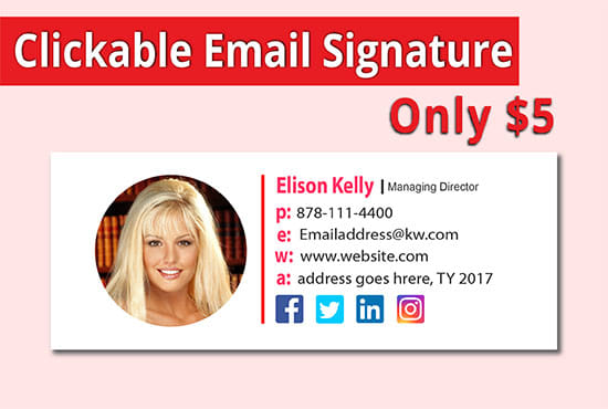 I will make beautiful email signature for your outlook, gmail and apple