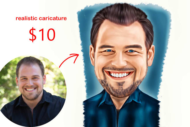 I will make digital realistic caricature from photo