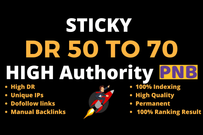 I will make DR 50 to 70 high quality dofollow backlinks for seo