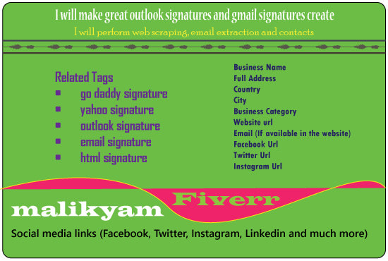I will make great outlook signatures and gmail signatures create