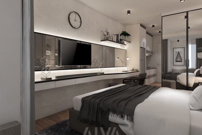 I will make your homey luxury 3d bedroom design