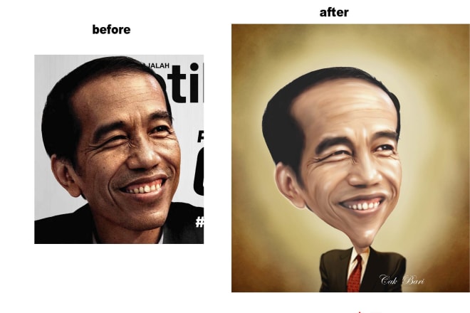 I will make your photo into digital caricature