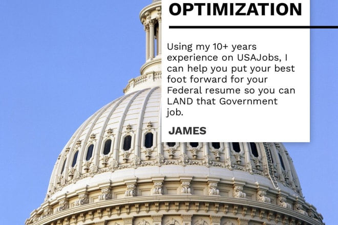 I will optimize your resume for usajobs federal applications