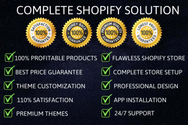 I will professionally build a profitable shopify dropshipping store or shopify website