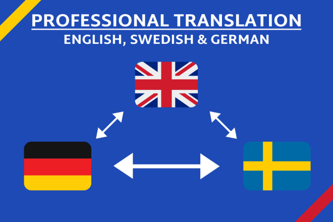 I will professionally translate german,english or swedish