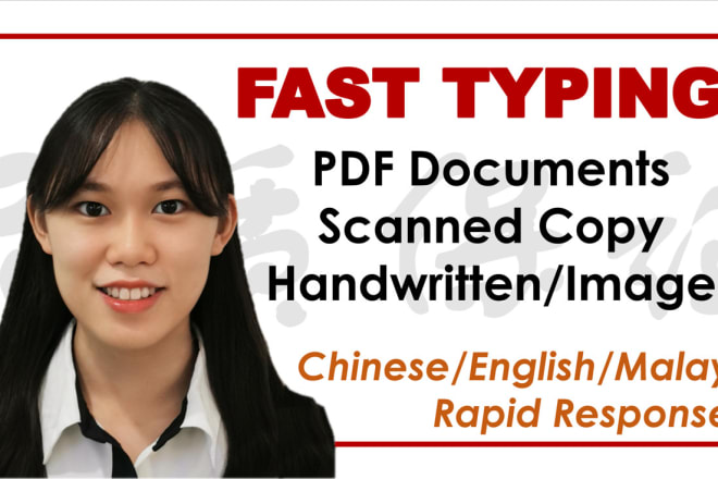 I will transcribe documents in english, chinese, indonesian and malay in 24h