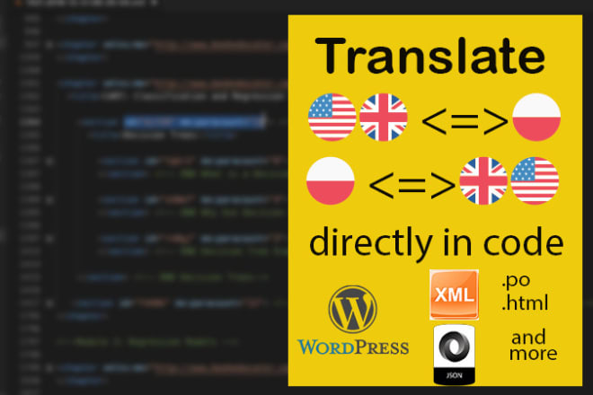 I will translate english and polish directly in code