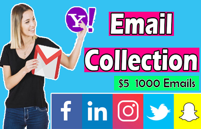 I will collect 5k emails x locations keywords linkedin instagram facebook twitter snap
