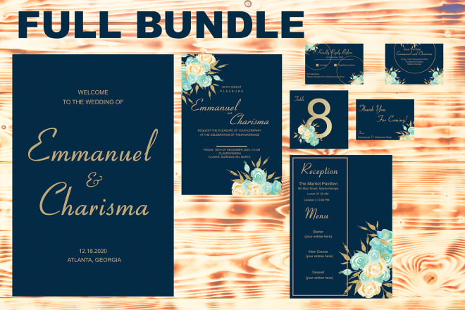 I will create a sophisticated wedding invitation template