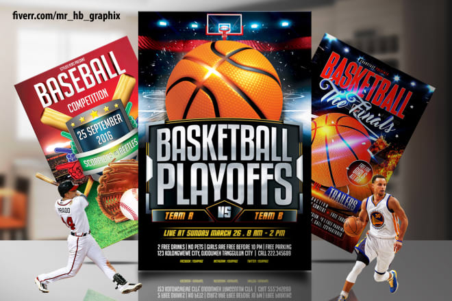 I will design basketball, baseball and sports flyer poster