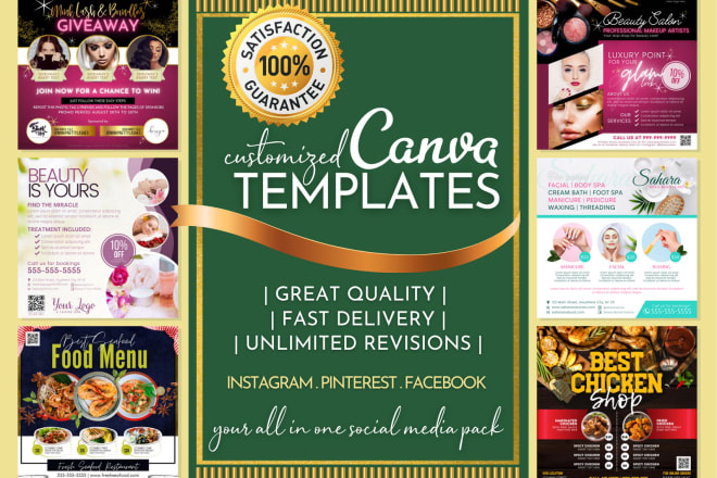 I will design customized canva templates for you