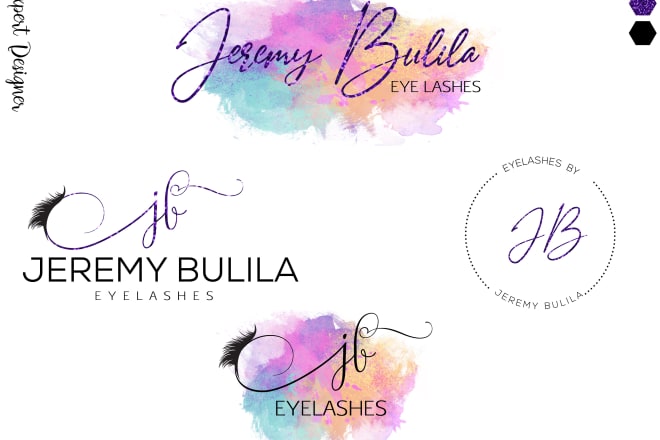 I will design watercolor signature eyelash and beauty salon logo