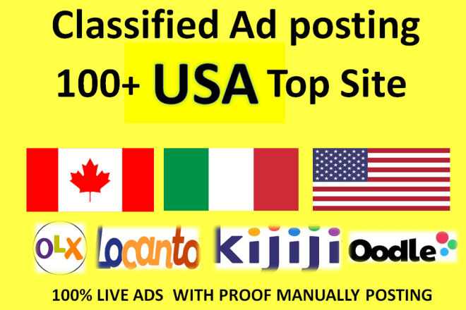 I will do classified ad posting best usa,uk,canada sites