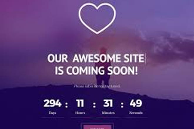 I will do responsive coming soon page with countdown timer and landing page