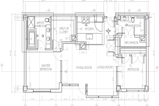 I will draft your sketch into a 2d autocad drawing