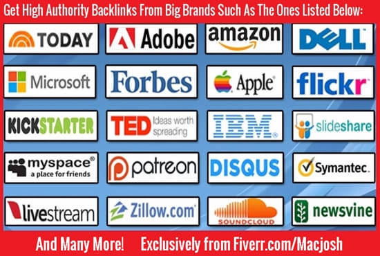 I will provide backlinks from big brand companies