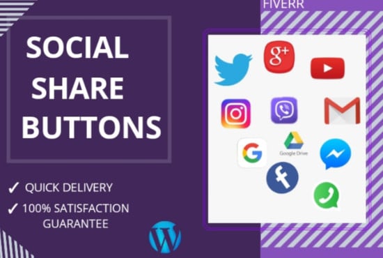 I will setup social sharing buttons on your website
